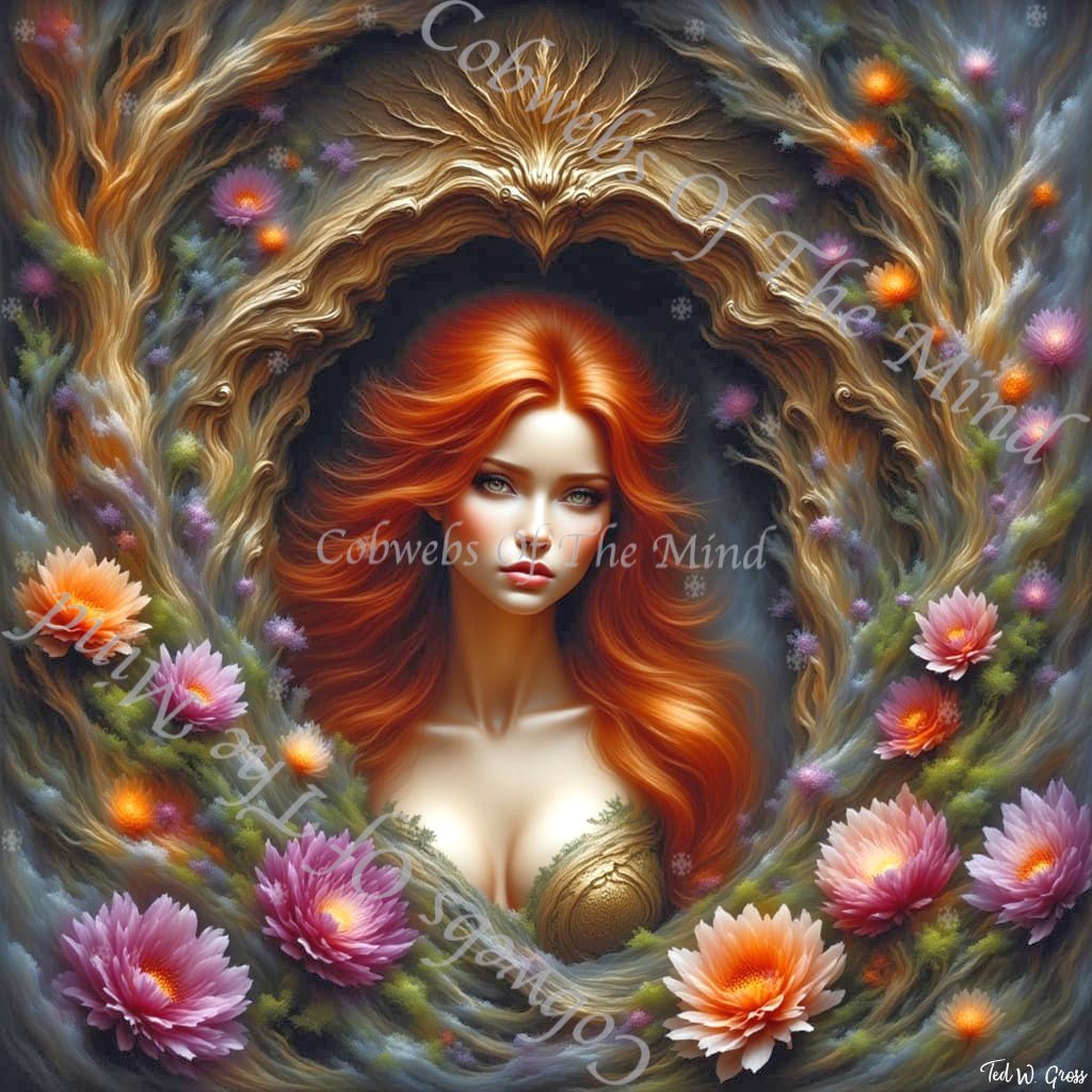Nightfall Blossoms - OpenSea Feminine Mosaic NFT 1 - Drop - Cobwebs Of The Mind