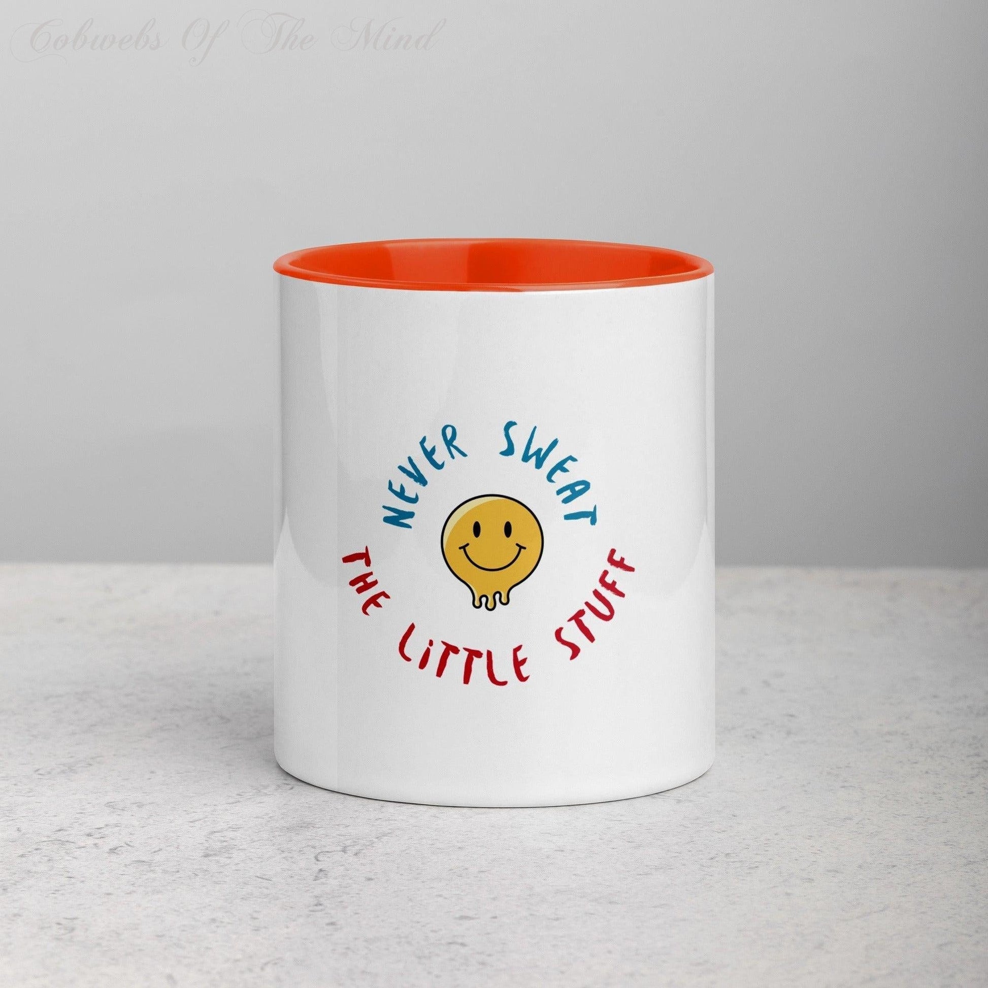 11" Mug "Never Sweat The Little Stuff" with Color Inside Mugs