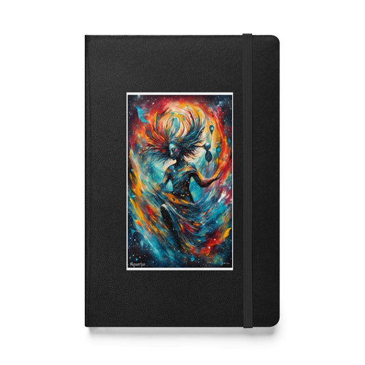 Aquarius - Elegant Hardcover Journal Notebook Cobwebs Of The Mind Journals printful merchandise Journals Black