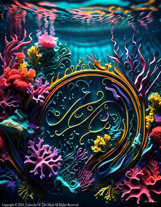 Aquatic Arabesque - Floral & Filigree Digital Art color filigree flowers underwater water Art > Digital Art > Cobwebs Of The Mind > Abstract > Digital Compositions