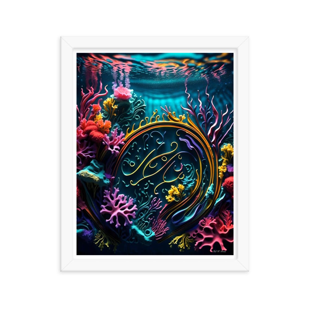 Aquatic Arabesque - Framed Matte Poster Home & Garden > Decor > Artwork > Posters, Prints, & Visual Artwork