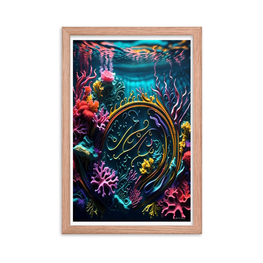 Aquatic Arabesque - Framed Matte Poster Home & Garden > Decor > Artwork > Posters, Prints, & Visual Artwork