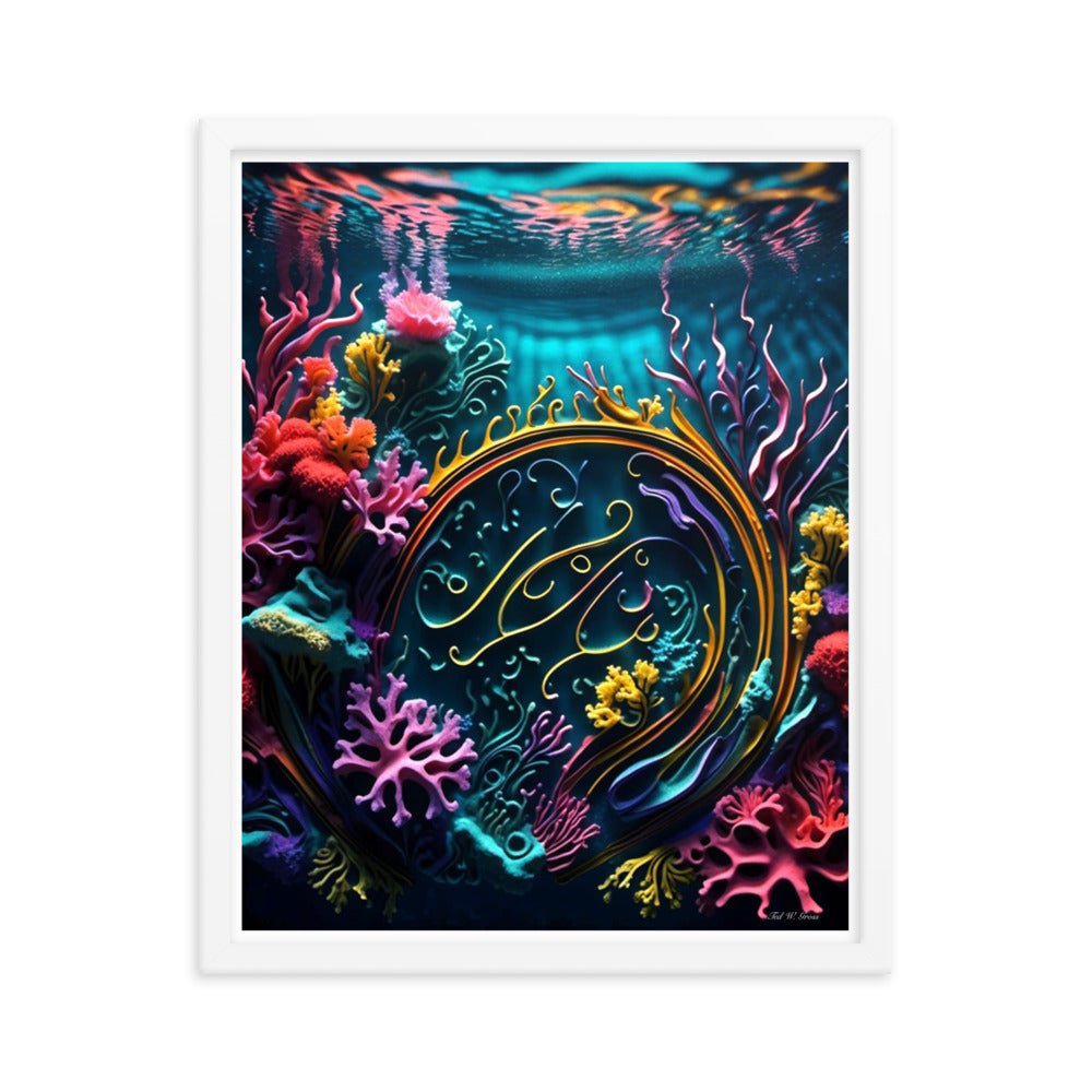 Aquatic Arabesque - Framed Matte Poster Home & Garden > Decor > Artwork > Posters, Prints, & Visual Artwork