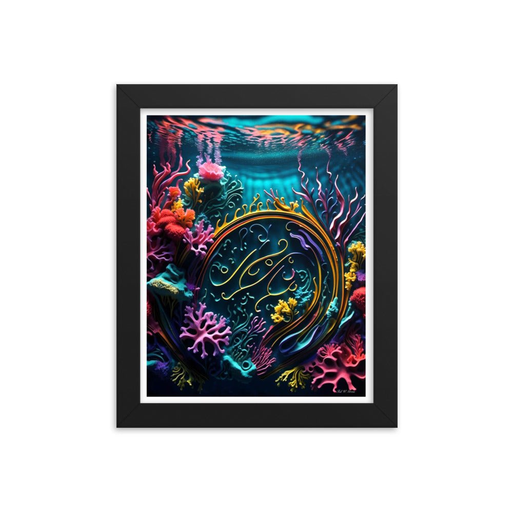 Aquatic Arabesque - Framed Matte Poster Home & Garden > Decor > Artwork > Posters, Prints, & Visual Artwork