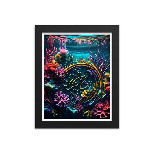 Aquatic Arabesque - Framed Matte Poster beauty color petals printed frame posters vibrant Home & Garden > Decor > Artwork > Posters, Prints, & Visual Artwork Black 8*10