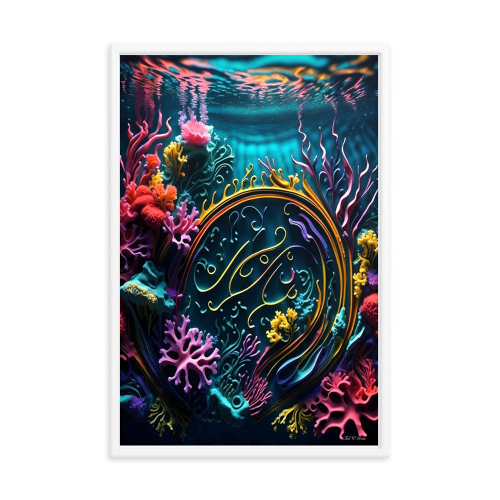 Aquatic Arabesque - Framed Matte Poster Home & Garden > Decor > Artwork > Posters, Prints, & Visual Artwork