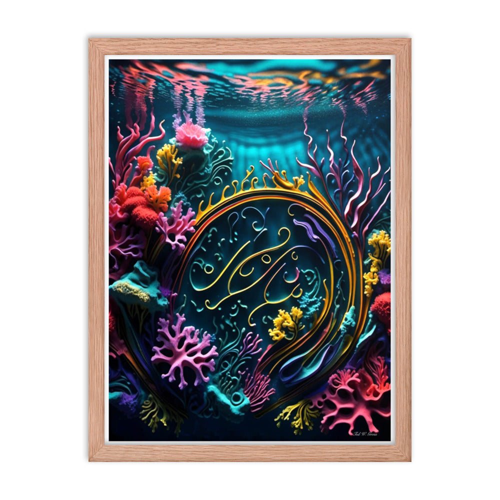 Aquatic Arabesque - Framed Matte Poster Home & Garden > Decor > Artwork > Posters, Prints, & Visual Artwork