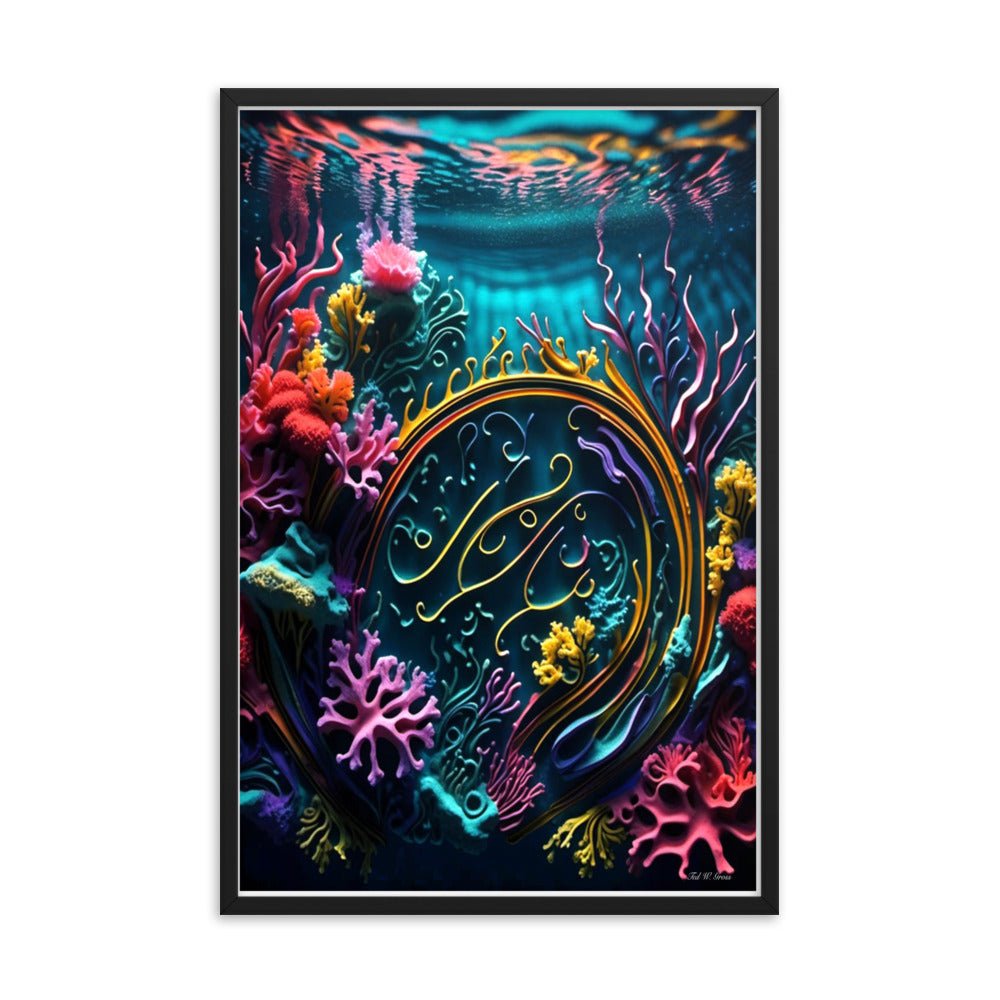 Aquatic Arabesque - Framed Matte Poster Home & Garden > Decor > Artwork > Posters, Prints, & Visual Artwork