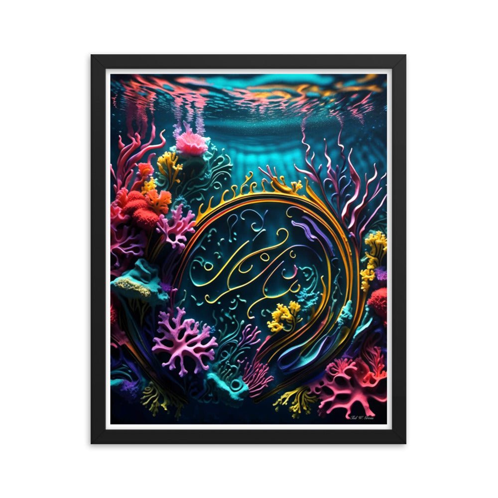 Aquatic Arabesque - Framed Matte Poster Home & Garden > Decor > Artwork > Posters, Prints, & Visual Artwork