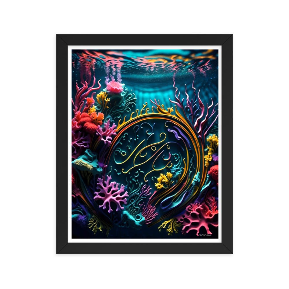 Aquatic Arabesque - Framed Matte Poster Home & Garden > Decor > Artwork > Posters, Prints, & Visual Artwork