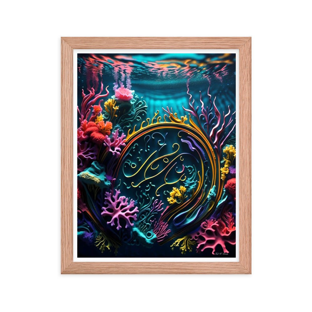 Aquatic Arabesque - Framed Matte Poster Home & Garden > Decor > Artwork > Posters, Prints, & Visual Artwork