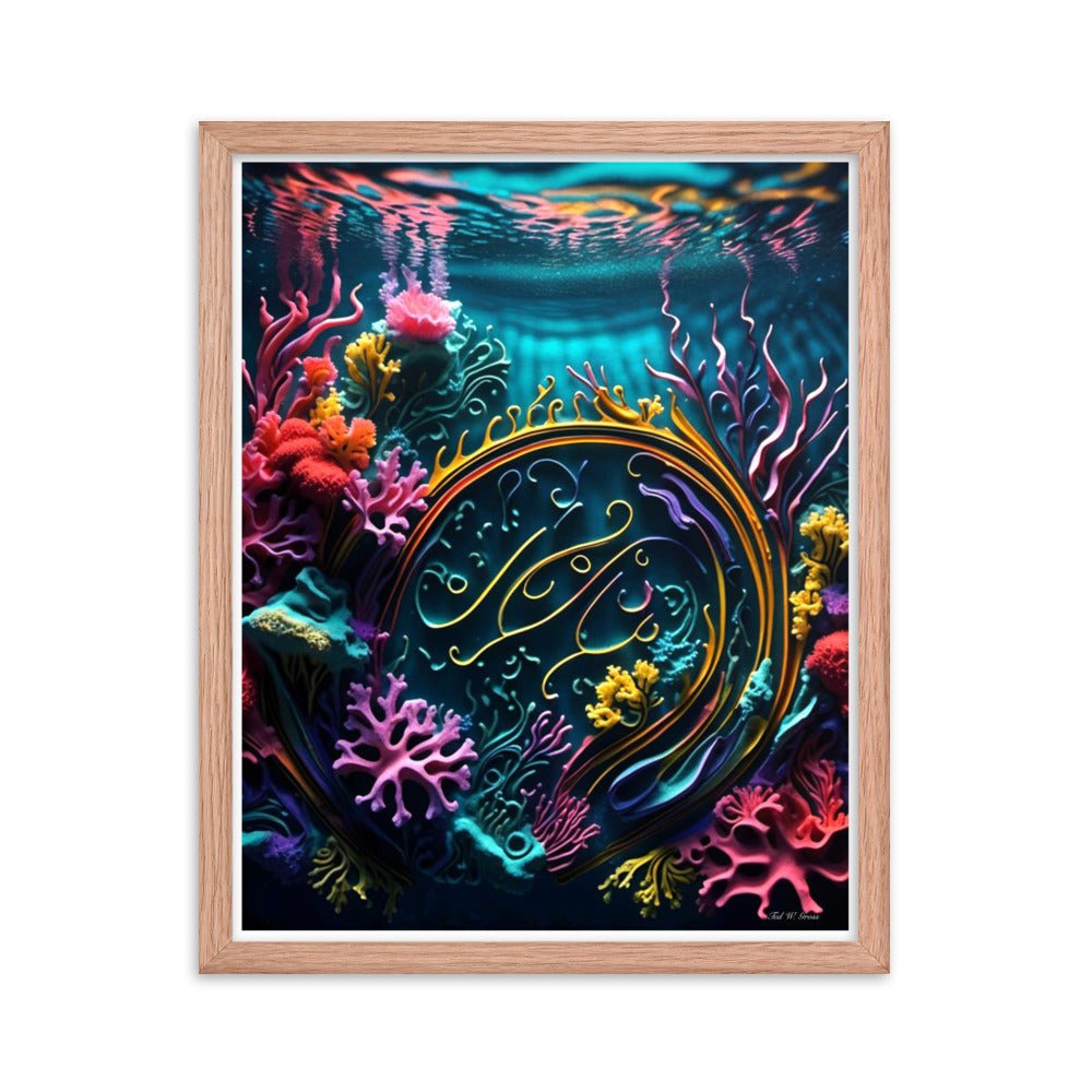 Aquatic Arabesque - Framed Matte Poster Home & Garden > Decor > Artwork > Posters, Prints, & Visual Artwork