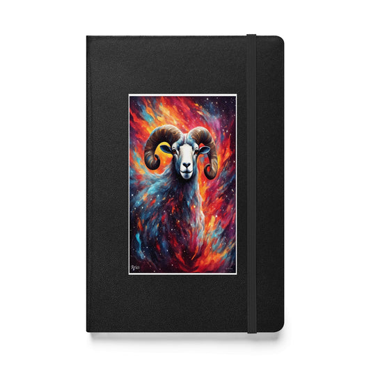 Aries - Elegant Hardcover Journal Notebook Cobwebs Of The Mind Printful DA zodiac Journals Black