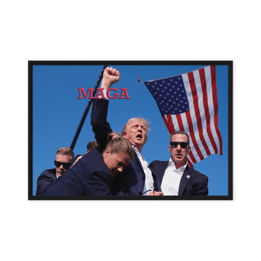 Attempted Assassination of Donald Trump - Framed Canvas Print Home & Garden > Decor > Artwork > Posters, Prints, & Visual Artwork