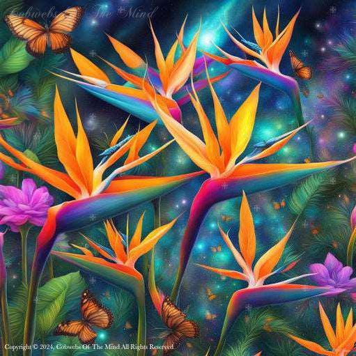 Birds Of Paradise-A Promise of Hope #nature beauty color flowers Painting vibrant Digital Art