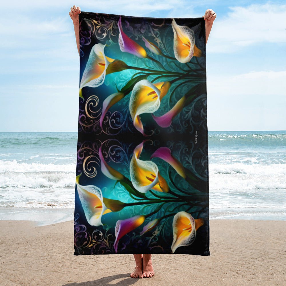 Cala Lily Mosaic - 30*60 Bath & Beach Towel Home & Garden > Linens & Bedding > Towels > Beach Towels