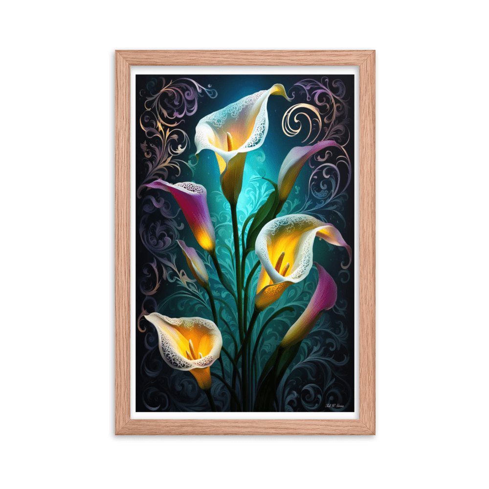 Cala Lily Mosaic - Framed Matte Poster Home & Garden > Decor > Artwork > Posters, Prints, & Visual Artwork