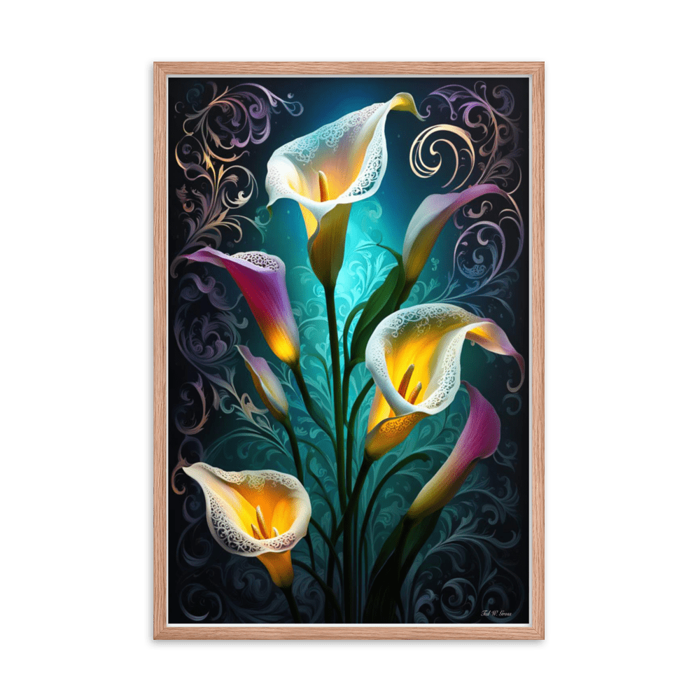 Cala Lily Mosaic - Framed Matte Poster Home & Garden > Decor > Artwork > Posters, Prints, & Visual Artwork