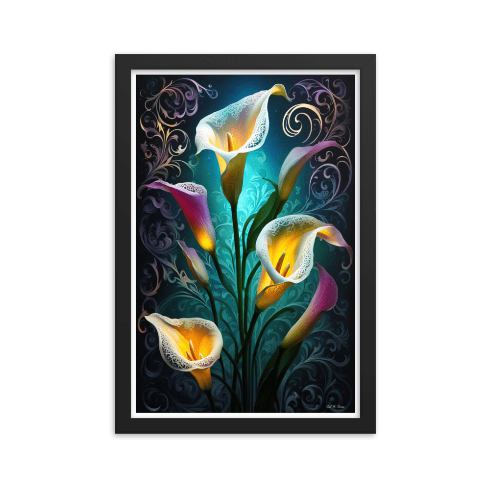 Cala Lily Mosaic - Framed Matte Poster Home & Garden > Decor > Artwork > Posters, Prints, & Visual Artwork