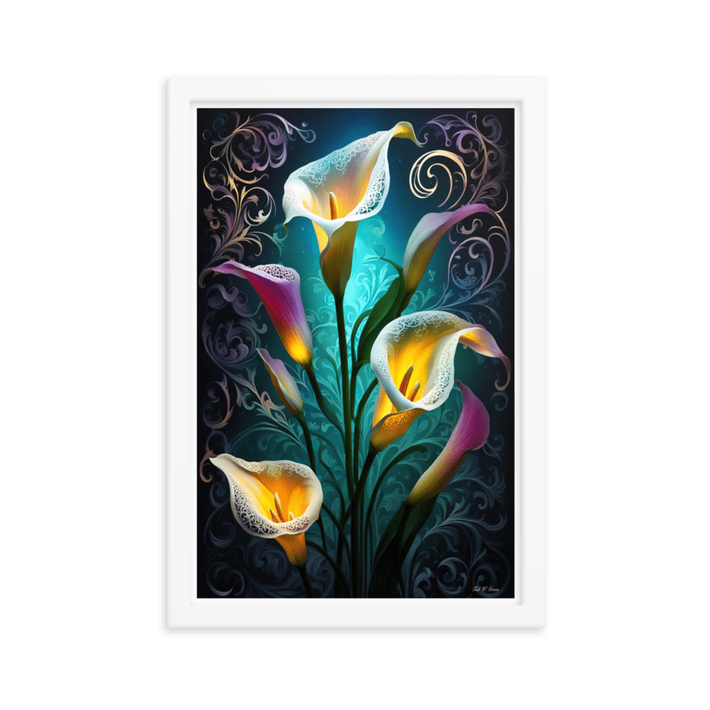 Cala Lily Mosaic - Framed Matte Poster Home & Garden > Decor > Artwork > Posters, Prints, & Visual Artwork