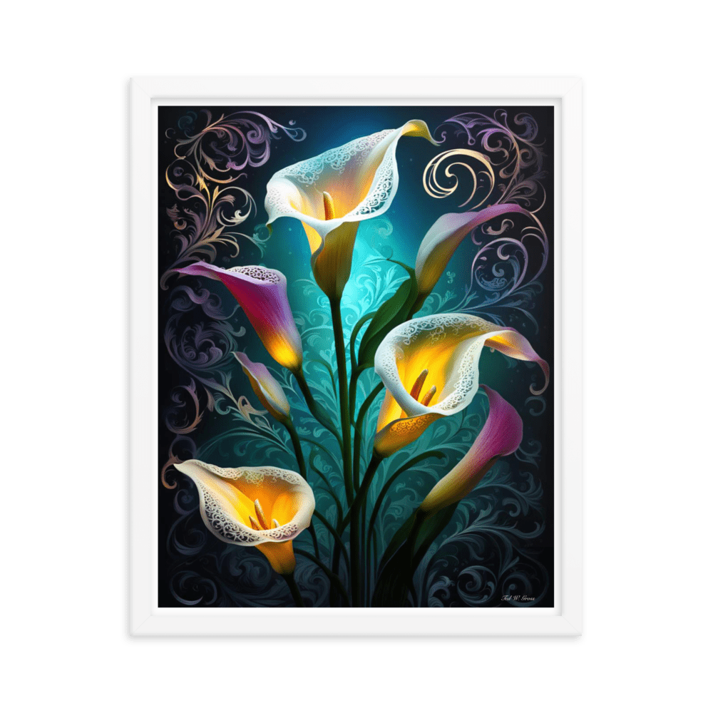 Cala Lily Mosaic - Framed Matte Poster Home & Garden > Decor > Artwork > Posters, Prints, & Visual Artwork