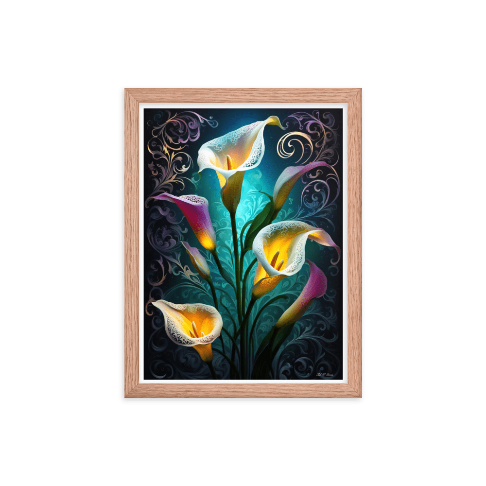 Cala Lily Mosaic - Framed Matte Poster Home & Garden > Decor > Artwork > Posters, Prints, & Visual Artwork