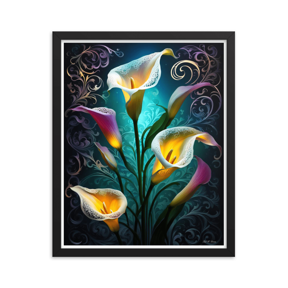 Cala Lily Mosaic - Framed Matte Poster Home & Garden > Decor > Artwork > Posters, Prints, & Visual Artwork