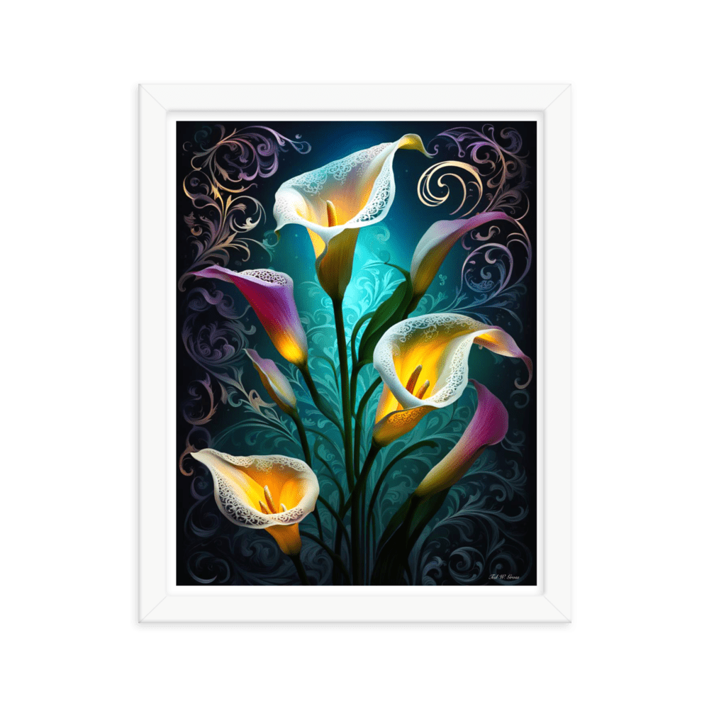 Cala Lily Mosaic - Framed Matte Poster Home & Garden > Decor > Artwork > Posters, Prints, & Visual Artwork