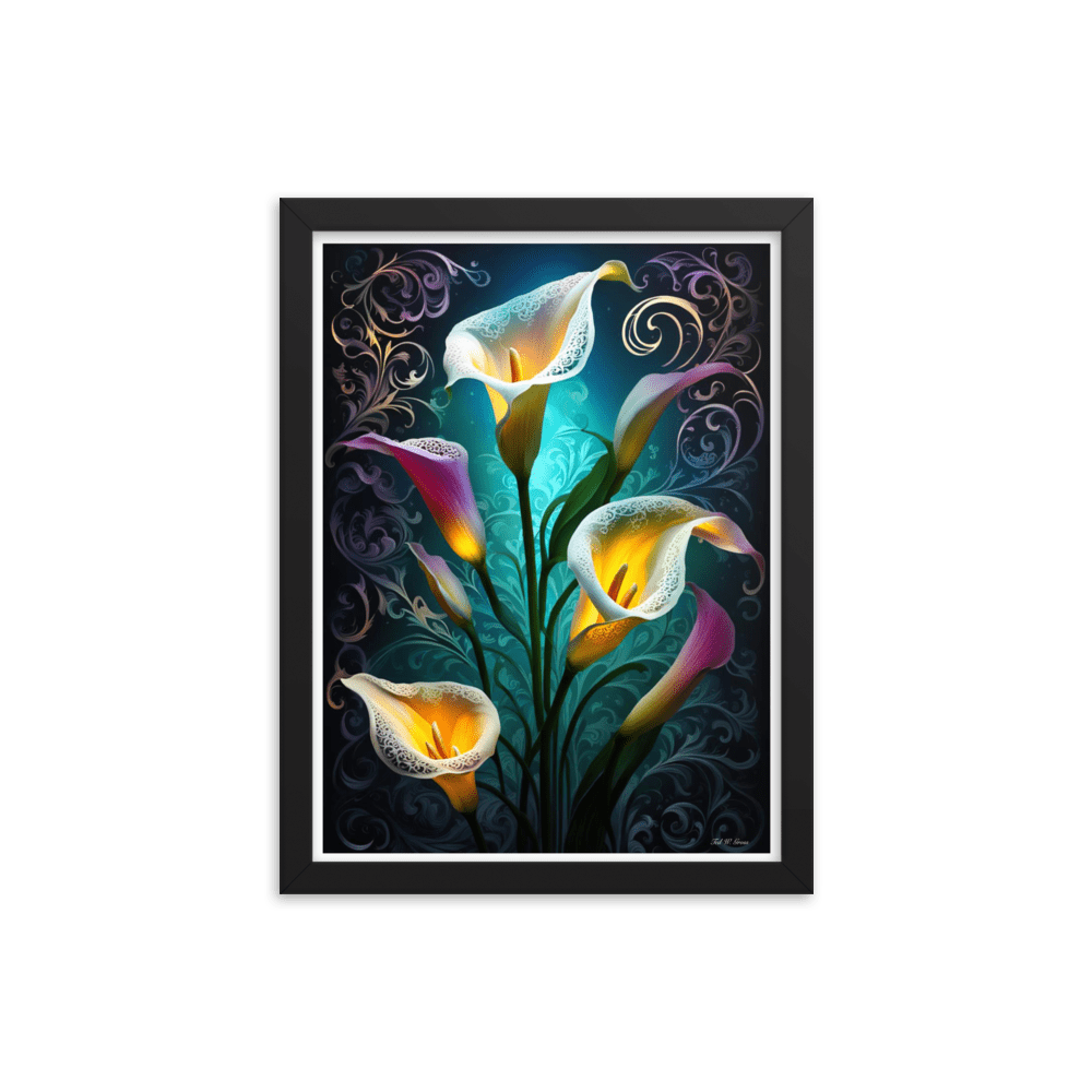 Cala Lily Mosaic - Framed Matte Poster Home & Garden > Decor > Artwork > Posters, Prints, & Visual Artwork