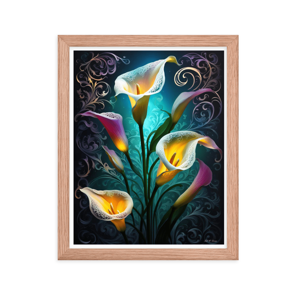 Cala Lily Mosaic - Framed Matte Poster Home & Garden > Decor > Artwork > Posters, Prints, & Visual Artwork