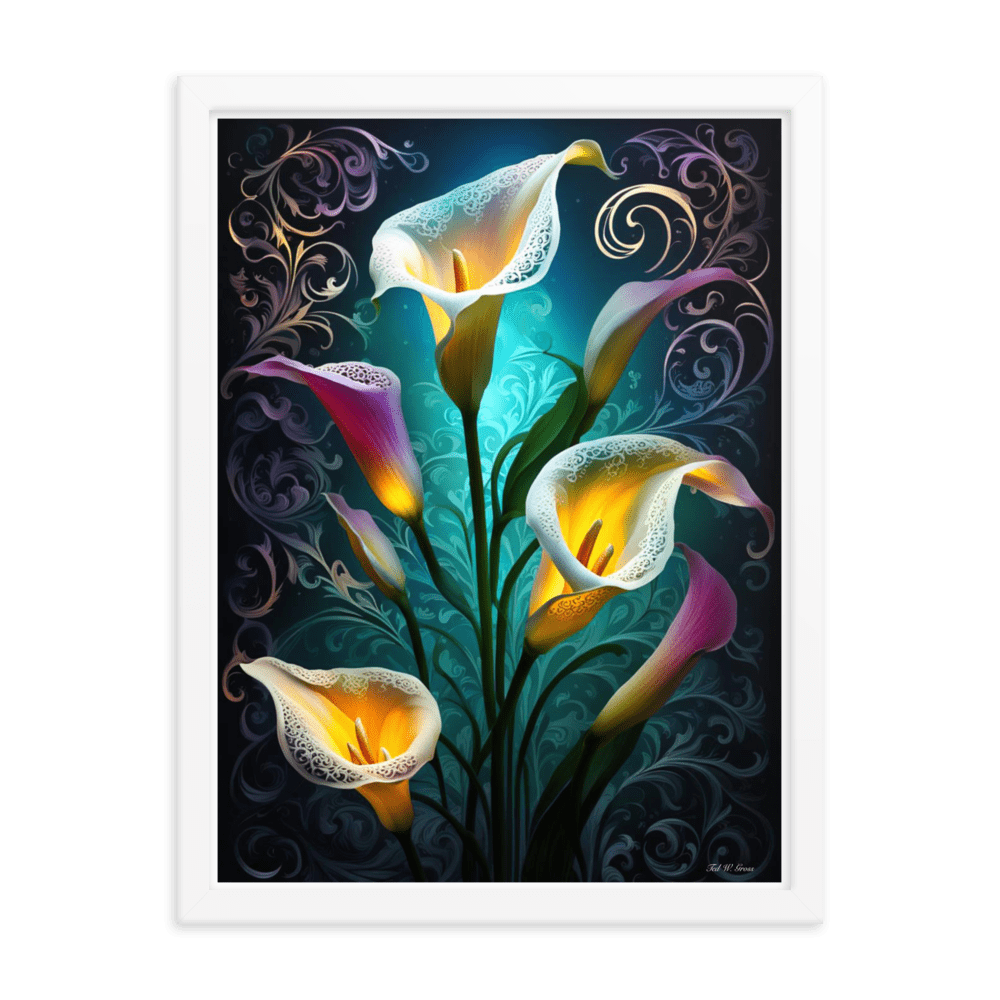 Cala Lily Mosaic - Framed Matte Poster Home & Garden > Decor > Artwork > Posters, Prints, & Visual Artwork