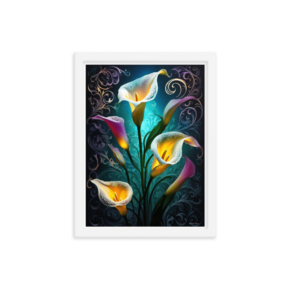 Cala Lily Mosaic - Framed Matte Poster Home & Garden > Decor > Artwork > Posters, Prints, & Visual Artwork