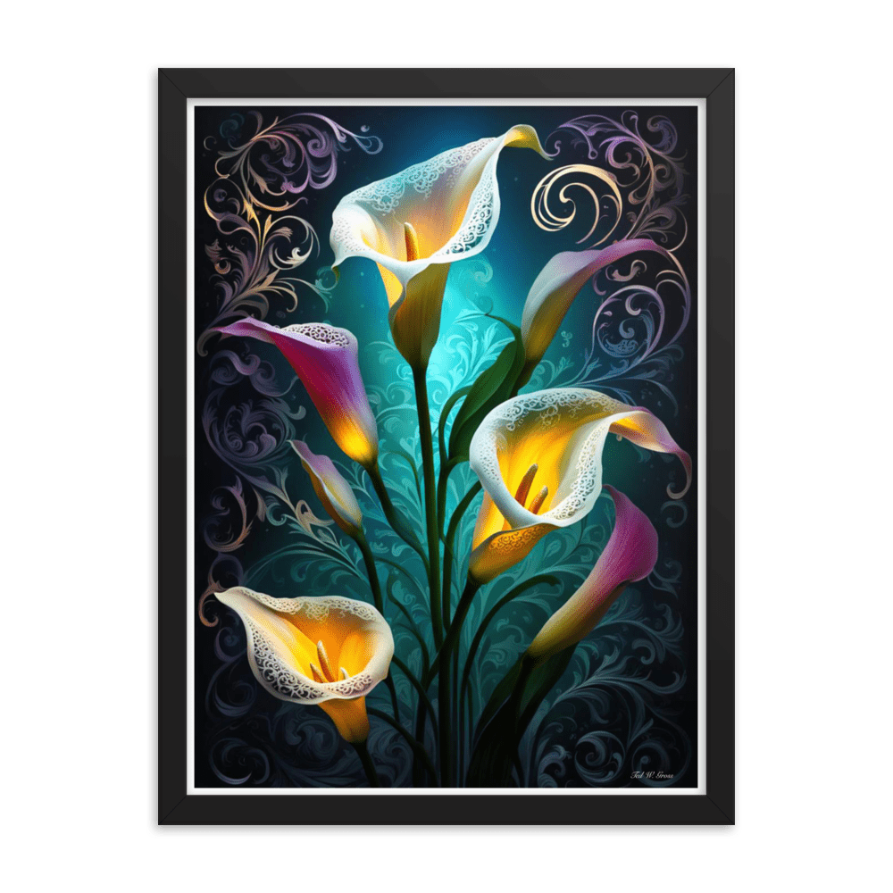 Cala Lily Mosaic - Framed Matte Poster Home & Garden > Decor > Artwork > Posters, Prints, & Visual Artwork