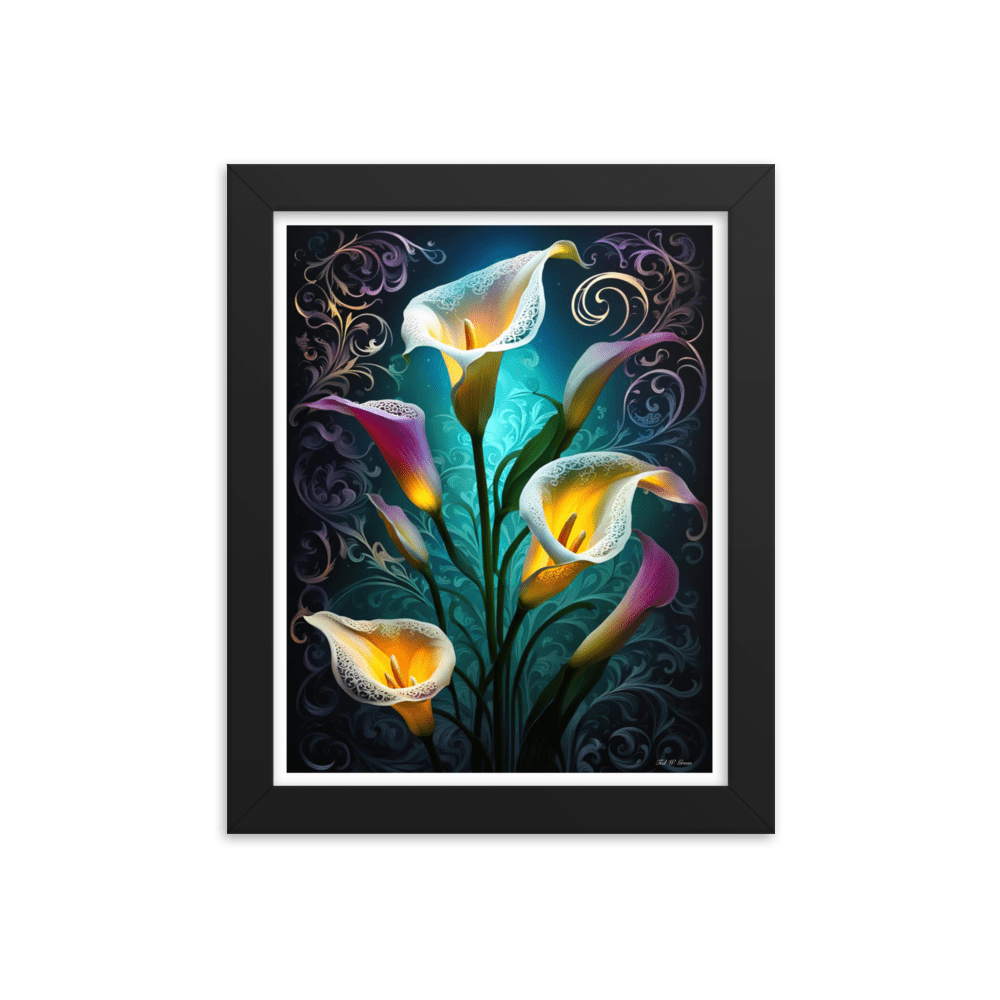 Cala Lily Mosaic - Framed Matte Poster Home & Garden > Decor > Artwork > Posters, Prints, & Visual Artwork