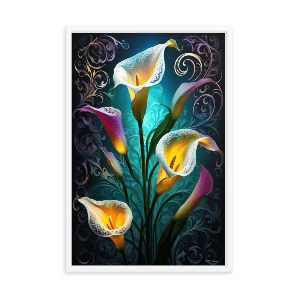 Cala Lily Mosaic - Framed Matte Poster Home & Garden > Decor > Artwork > Posters, Prints, & Visual Artwork