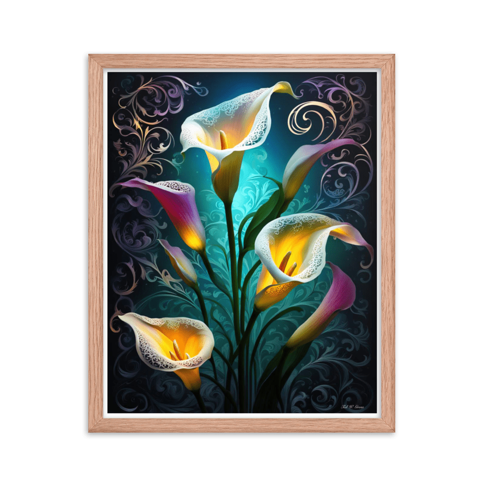 Cala Lily Mosaic - Framed Matte Poster Home & Garden > Decor > Artwork > Posters, Prints, & Visual Artwork