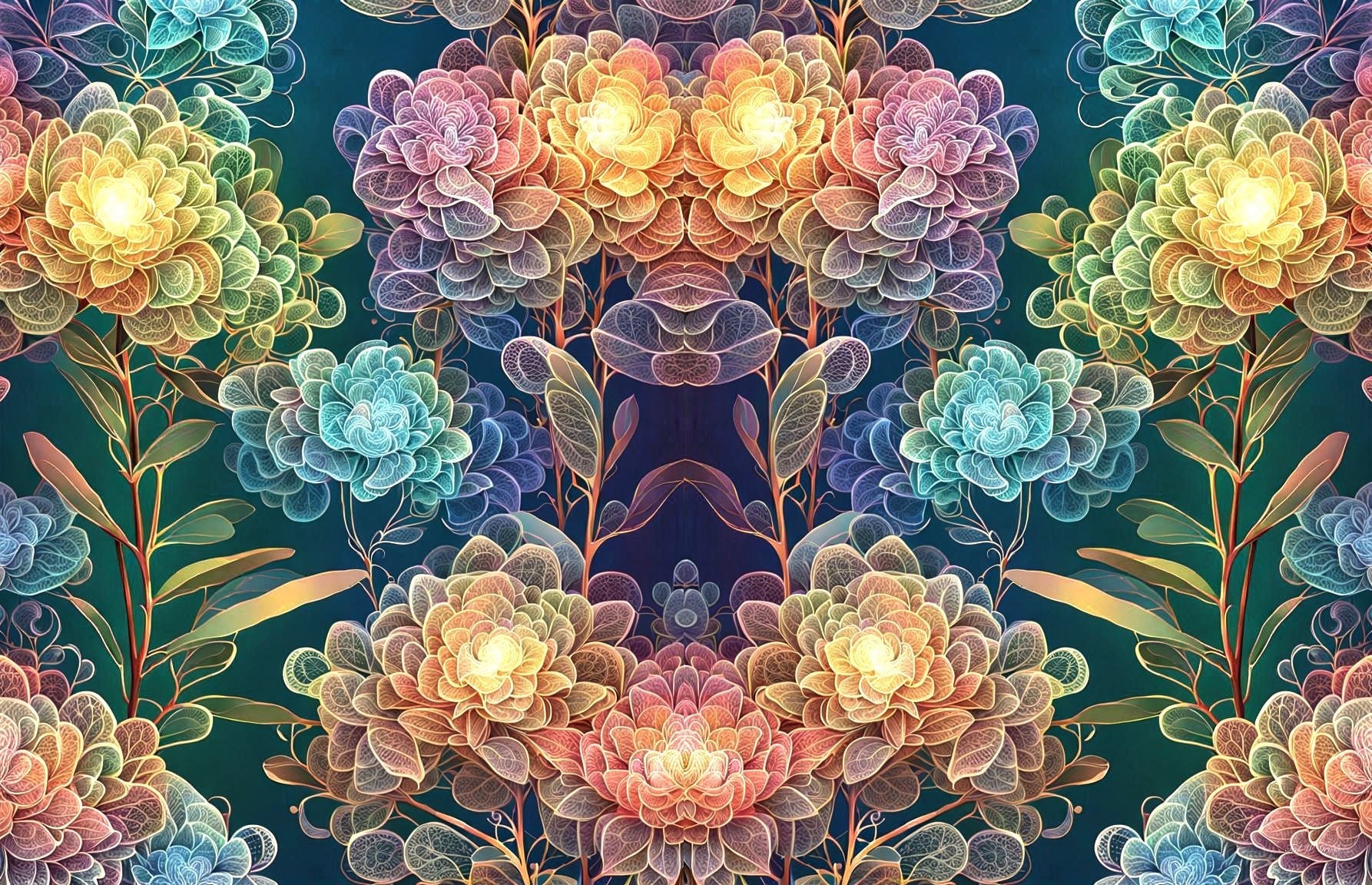 Chromatic Filigree - Floral & Filigree Digital Art Art > Digital Art > Cobwebs Of The Mind > Abstract > Digital Compositions