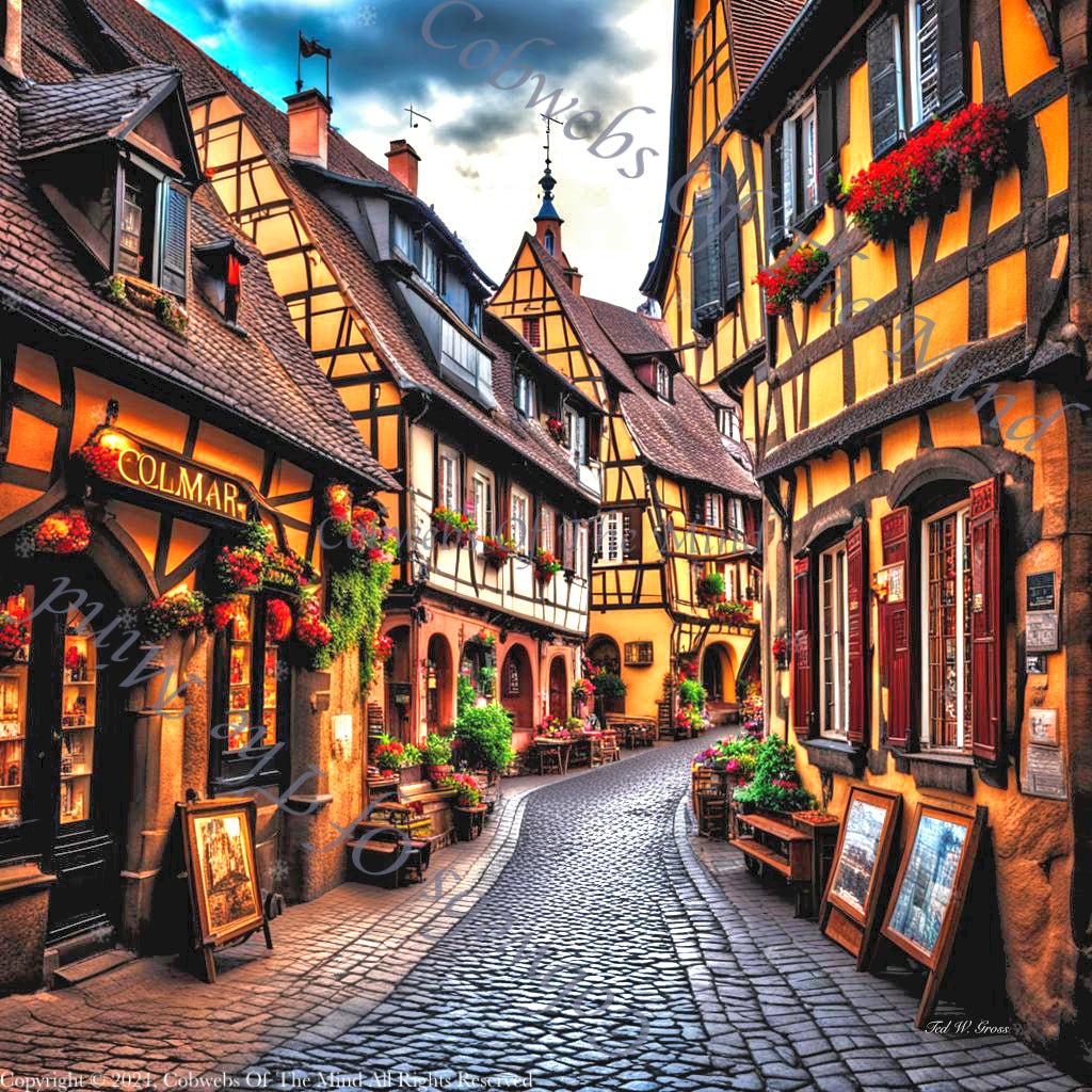 Cobblestone Chronicles, Colmar's Timeless Allure- Digital Art Art > Digital Art > Cobwebs Of The Mind > Abstract > Digital Compositions