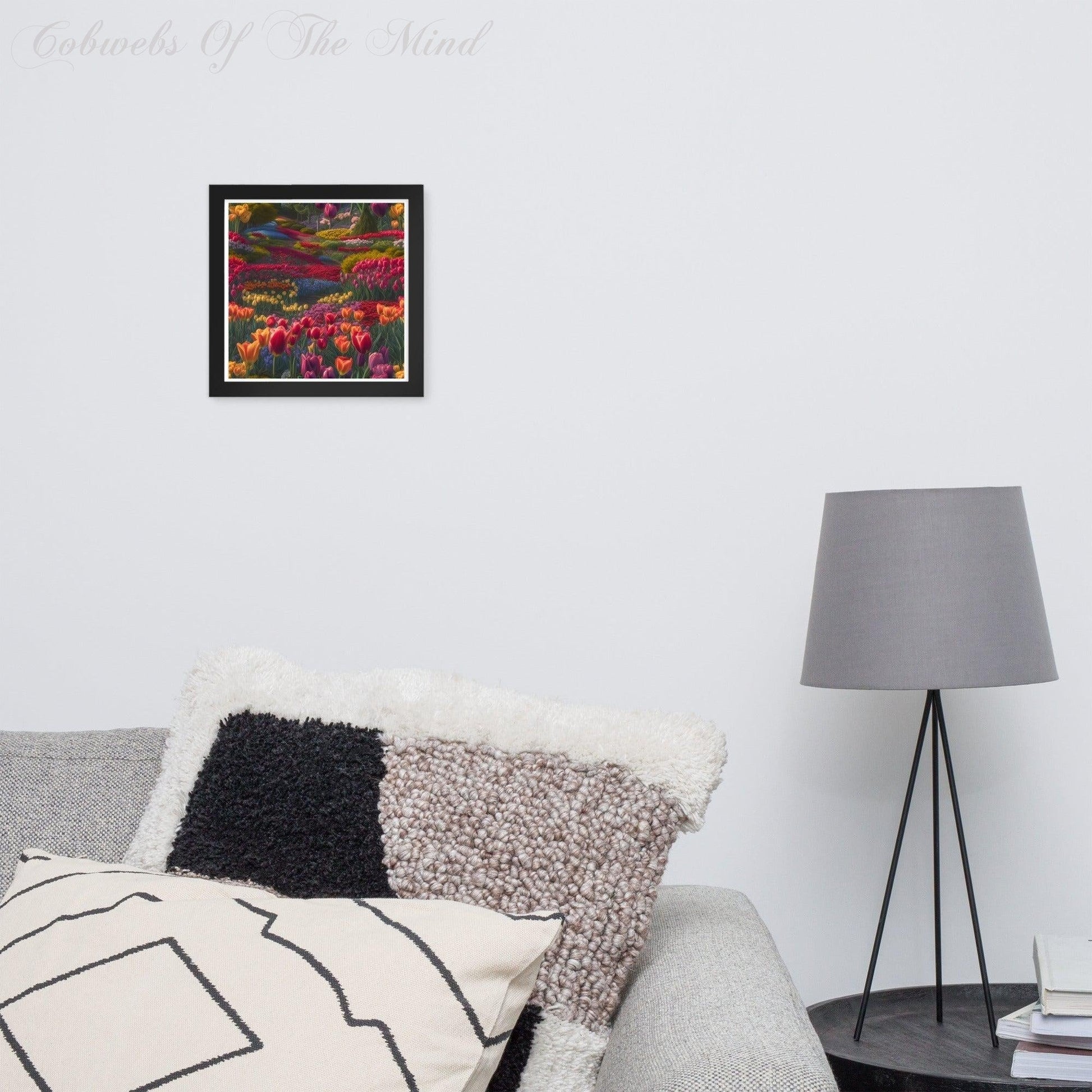 Dreaming Of Wandering In The Tulip Fields - Framed poster Printed Digital Art