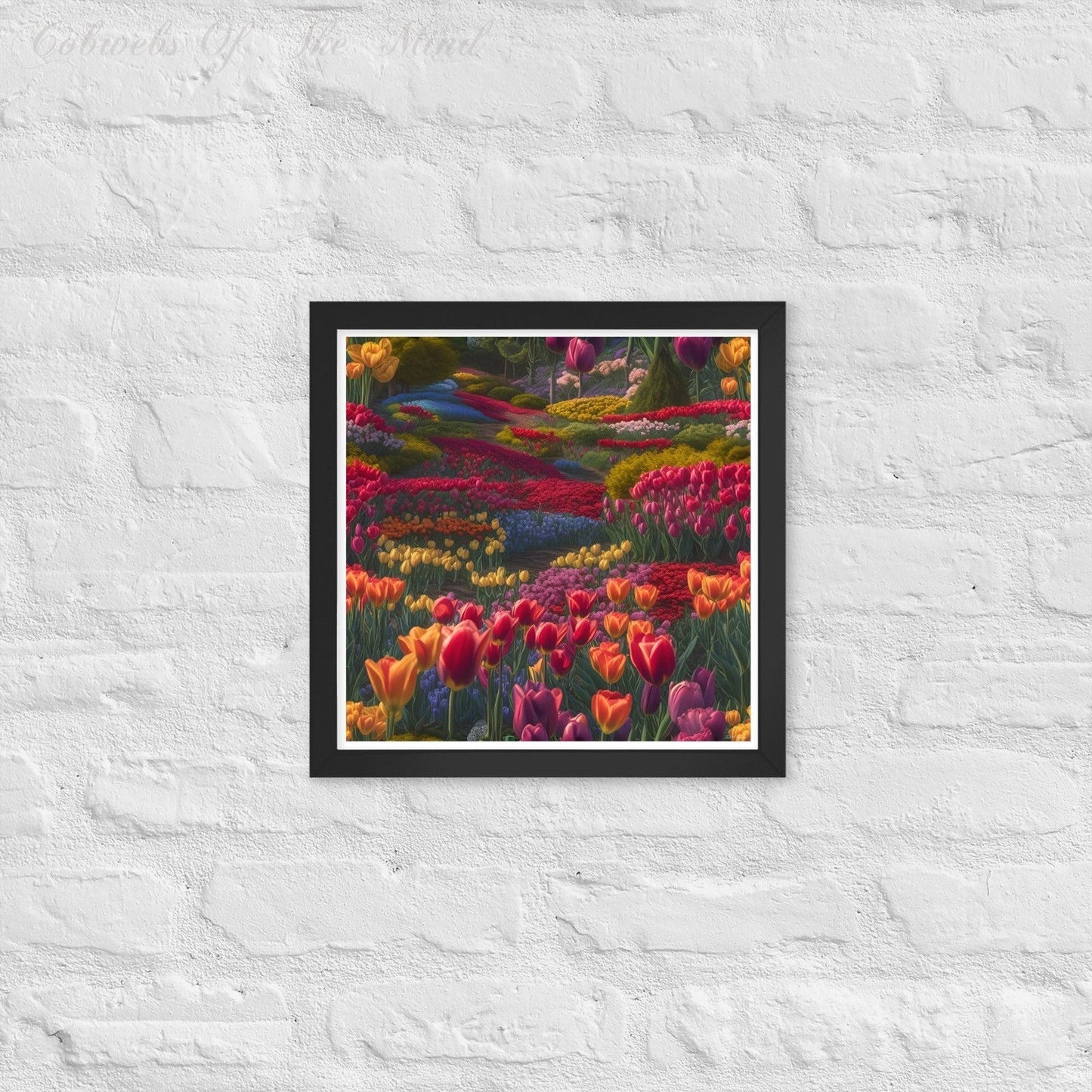 Dreaming Of Wandering In The Tulip Fields - Framed poster Printed Digital Art