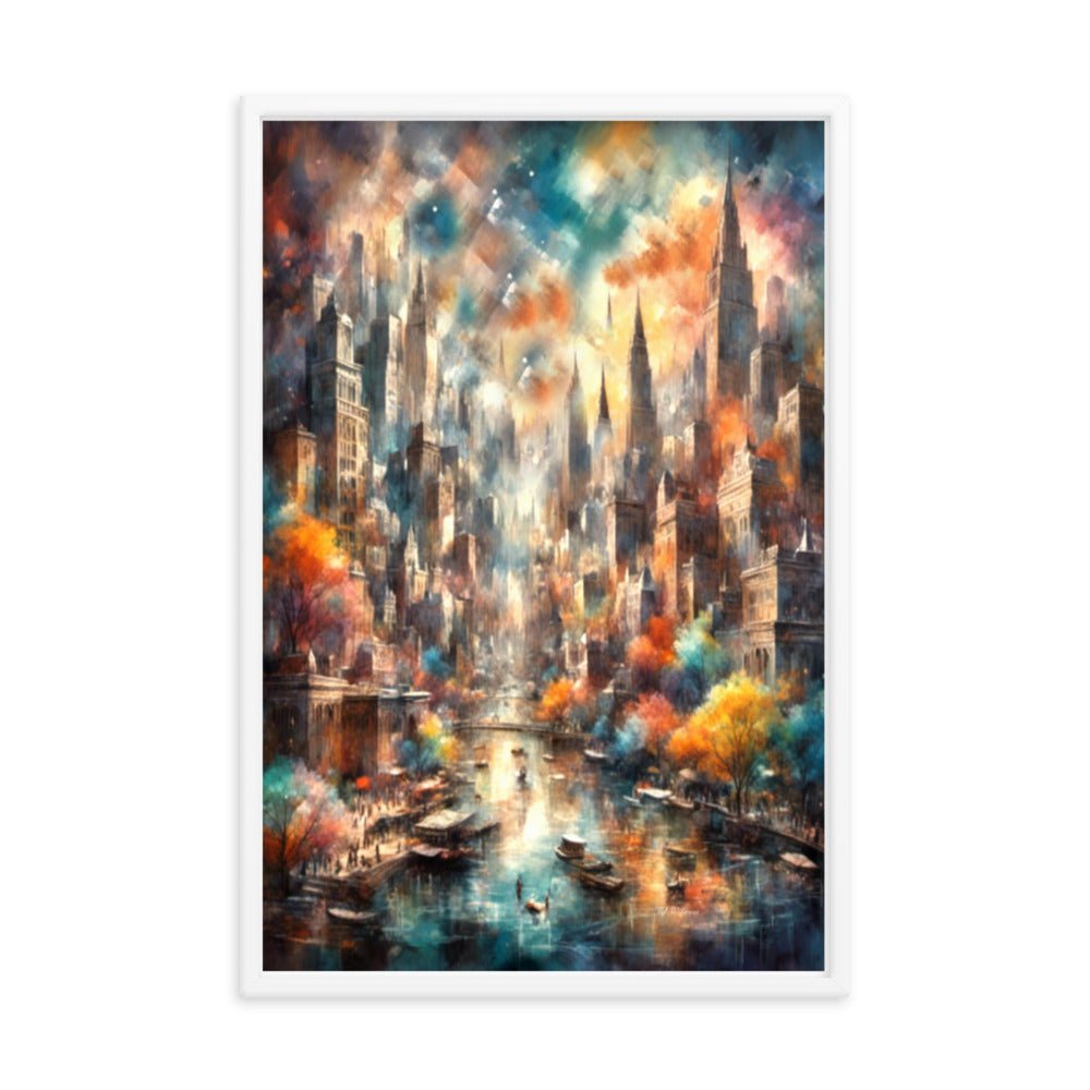 Dusk Over the Riverside - Framed Matte Poster Home & Garden > Decor > Artwork > Posters, Prints, & Visual Artwork