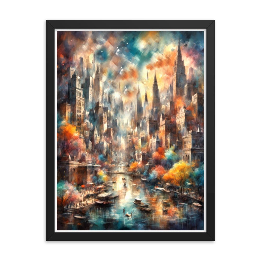 Dusk Over the Riverside - Framed Matte Poster Home & Garden > Decor > Artwork > Posters, Prints, & Visual Artwork