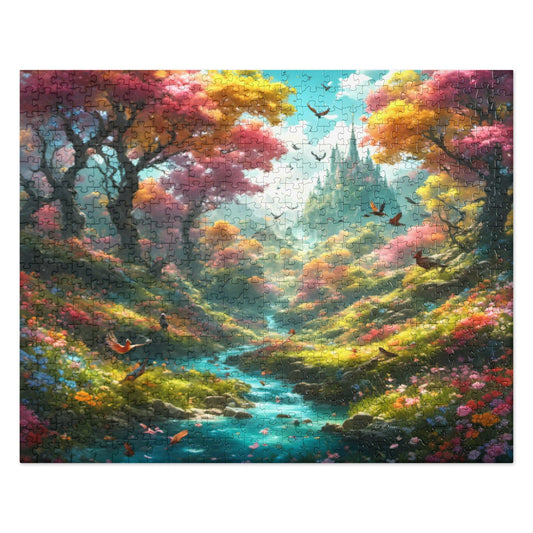 Enchanted Forest Paradise - 520 pcs. Jigsaw puzzle - US Only! Cobwebs Of The Mind jigsaw landscape nature printful merchandise puzzles Puzzles Default Title