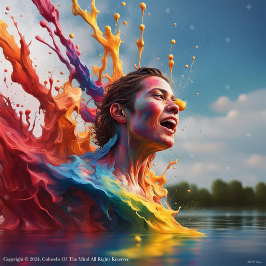 Exploding Out of The Water In Vibrant Colors Digital Art