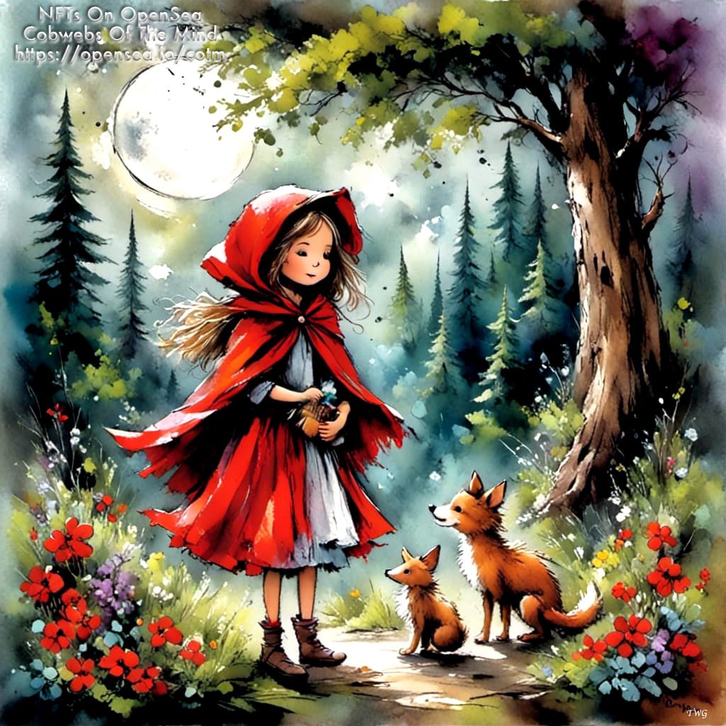 Fairytale Night for Riding Hood - OpenSea NFT Limited Edition Art > Digital Art > Cobwebs Of The Mind > Abstract > Digital Compositions