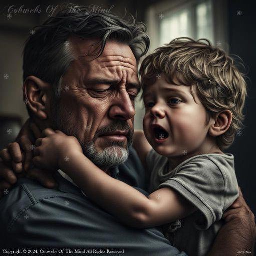 Father And Son #family #relationships innocence worry Digital Art