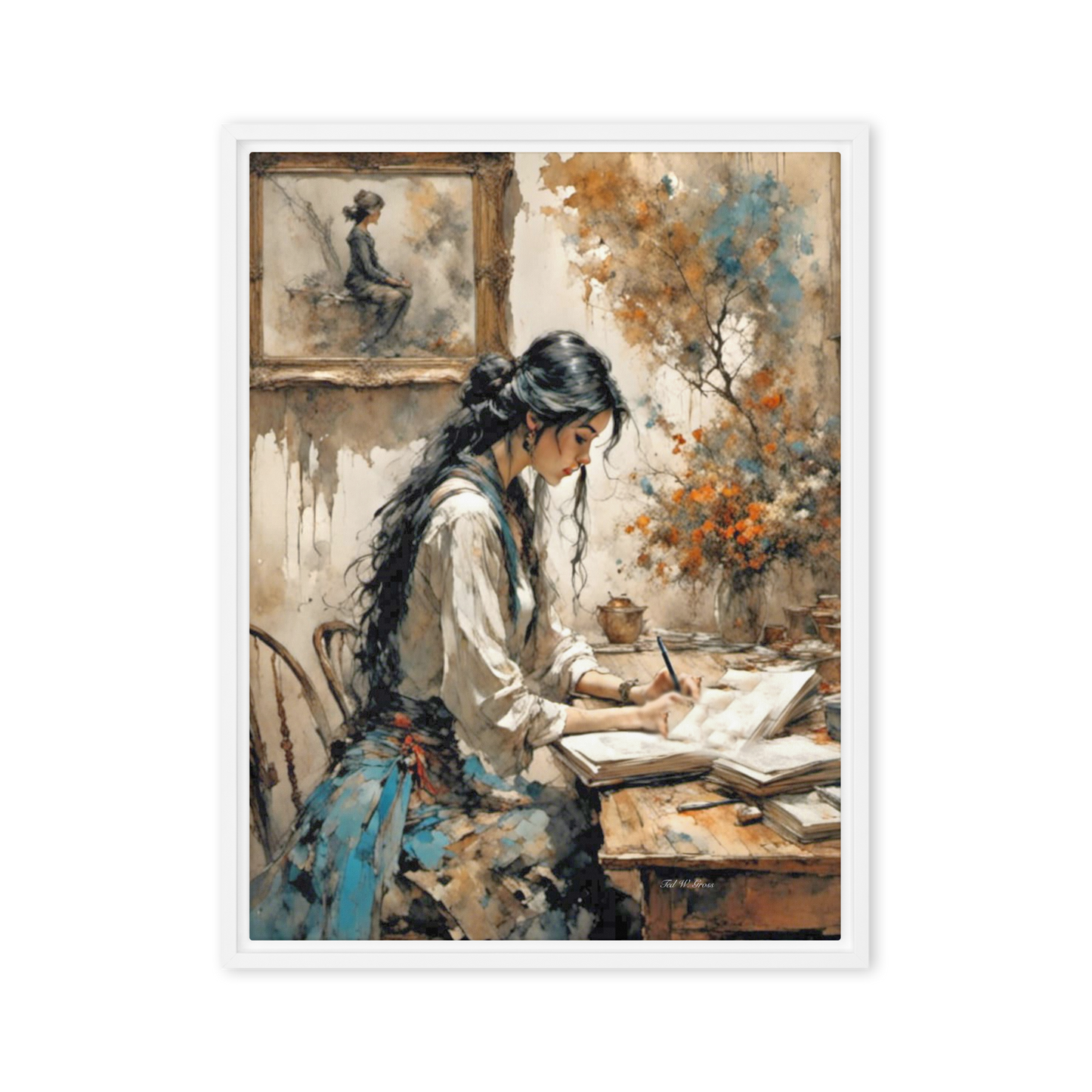 Writer's Sanctuary - Framed Canvas Home & Garden > Decor > Artwork > Posters, Prints, & Visual Artwork