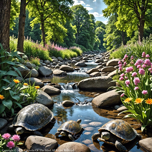 Harmony in the Wilderness - Stock Photo animals Articles artwork balance beauty biodiversity Blogs boulders calming Cobwebs Of The Mind Stock Photos creek daisies ecosystem fauna field flowers foliage forest green harmony landscape love lush natural nature outdoors peaceful plants relaxing river rocks royalty-free scenery scenic serene stock photos stream summer sunshine tranquil trees turtles vegetation water Website wilderness wildlife woods Stock Photo->1:1