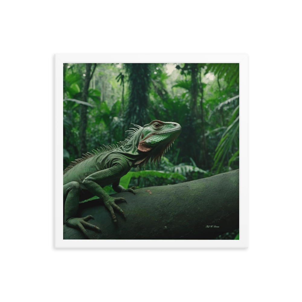 Iguana's Emerald Throne - Framed Matte Poster Home & Garden > Decor > Artwork > Posters, Prints, & Visual Artwork