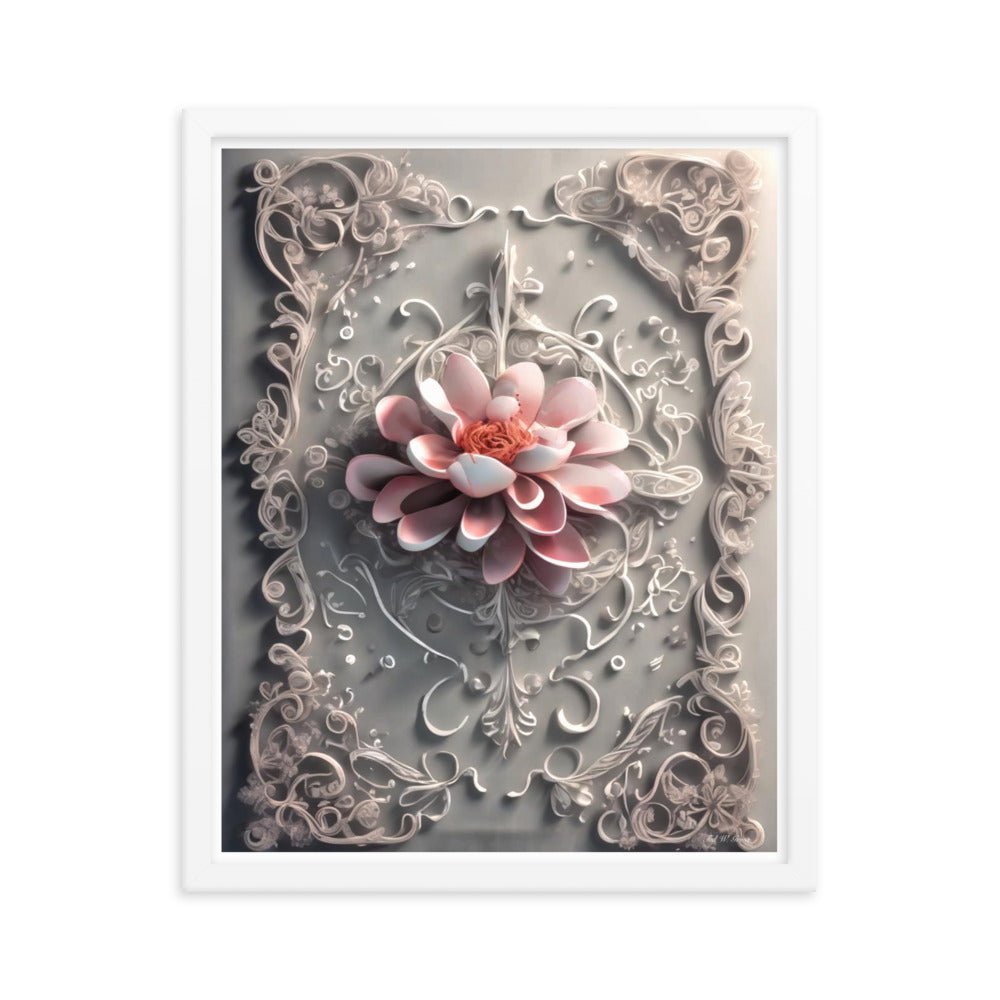 Ivory Flourish - Framed Matte Poster Home & Garden > Decor > Artwork > Posters, Prints, & Visual Artwork